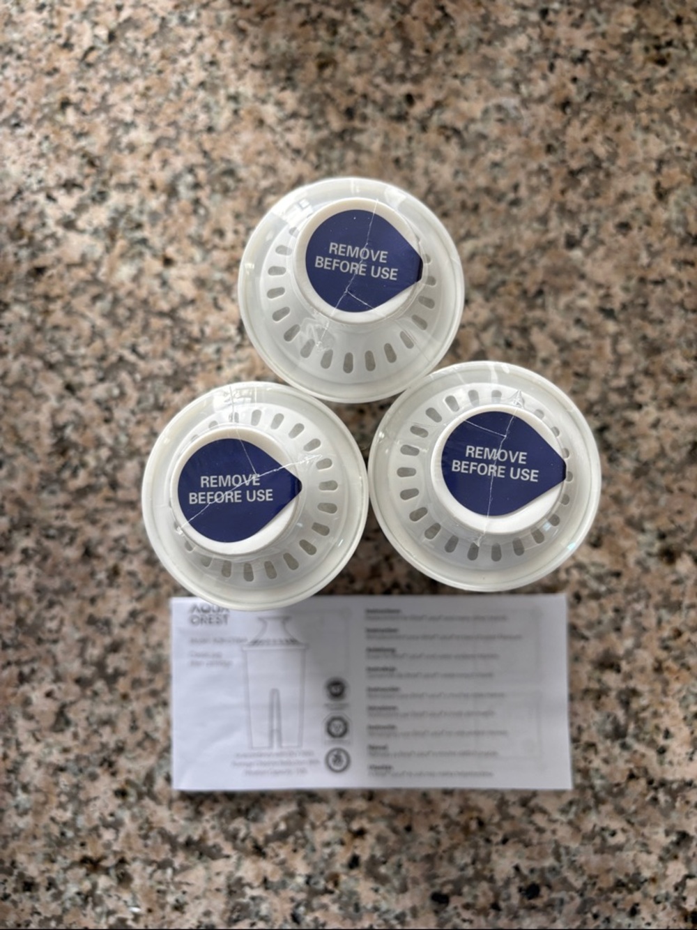 3 AquaCrest Replacement Water Filter Cartridges - Unopened